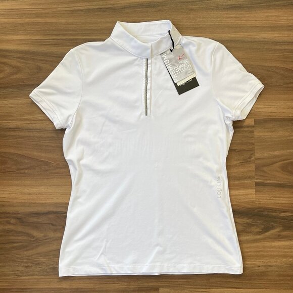 Equiline Women's Short Sleeve Riding Show Shirt - White - L - Picture 1 of 5